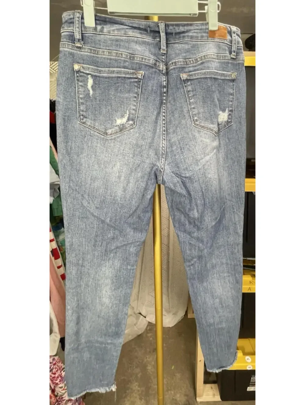 Judy Blue Jeans Womens 9/29 Distressed High Waist Skinny Fit Denim Blue Casual
